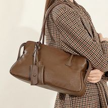 Burminsa Echtleder-Unterarmtaschen aus Rindsleder für Damen 2026 Luxus-Designer-Handtaschen mit Tragegriff Bowling-Tote-Taschen für Damen