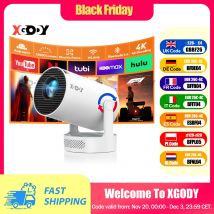 XGODY Gimbal portatile 3S 12000LM Proiettore 4K 2.4G/5G WiFi Bluetooth 5.4 Android 11 Mini Home Theater Proiettore portatile