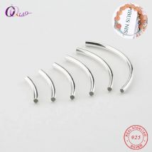 2MM 925 Sterling Silber Verbinder 1 Stück Silber gebogene Röhre Silber lange Perlen für Armband Modeschmuck machen Erkenntnisse