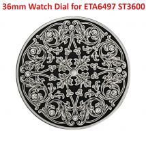 36mm Retro Floral Zifferblatt für ETA6497 ST3600 Bewegung Modifizierte Zifferblätter Mechanische Uhren Zubehör