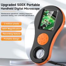Digitales Mikroskop, 2 MP, Videolupe, 2,0-Zoll-Bildschirm, 8 LEDs mit Lupe zur Identifizierung von Schmuck, Münzen für Windows/Mac
