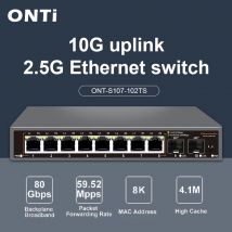 Switch Ethernet non gestito ONTi da 2,5 Gb Switch di rete da 8 porte 2,5 GBASE-T con porta 10G SFP+ Plug and Play Switch Homelab senza ventola