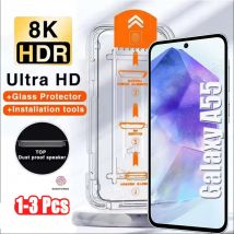 1-3PCS Staubfreies Gehärtetes Glas Für Samsung A55 A56 A54 A53 A52 A36 A35 A26 A25 a16 A15 5G Oleophobe Beschichtung Screen Protector