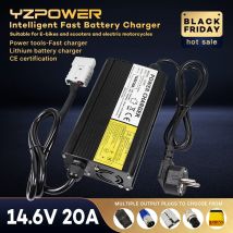 Yzpower 14,6 v 20a 4s lifepo4 Ladegerät für 12V lifepo4 Lithium-Akku Eingang 110-240V DC Ladegerät Schnell ladung mit Lüftern