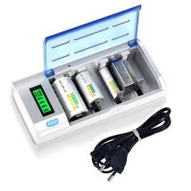 6 Slots LCD Smart Display Schnellladung EU/US-Stecker Ladegerät für 1,2 V AAA AA C D Größe 9 V wiederaufladbare Batterie