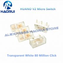 10Pcs-1Pcs New Models HUANO V2 Transparent White Micro Switch 80 Million Click lifespan Game mouse left right button Switches