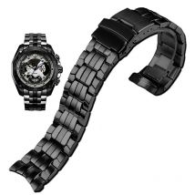 EF-550 EF-524 Solid Stainless Steel Watch Band For Casio EDIFICE Series Rubber Watch Strap 22MM Convex Interface Men Bracelet