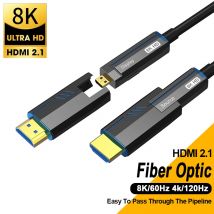 Cavo HDMI 2.1 in fibra ottica 8K 60Hz 4K 120Hz Micro HDMI a cavi di prolunga in fibra ottica compatibili con HDMI Pass Through Pipeline