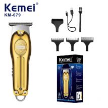 Tagliacapelli elettrico color oro argento all'ingrosso Kemei Km-679 Ricarica USB Mini LCD Forbici da intaglio leggera Tagliacapelli