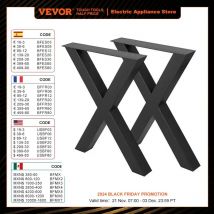 VEVOR Tischbeine 400 x 395 mm, Esstisch aus Metall mit Rahmen in X-Schreibtisch, Schwarze Tischbeine