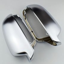 2PCS Matt Chrom Spiegel Abdeckung Rück Seite Spiegel Kappe S Linie Für Audi A3 A4 A5 B8.5 B8K 2008-2013