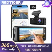 REDTIGER Dash Cam HD 4K GPS integrato 70FOV Car DVR 5G WIFI APP Control fatica promemoria di guida telecamera per auto con visione notturna