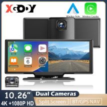 XGODY 4K Dash Cam da 10,26 pollici Telecamera posteriore Wireless CarPlay Android Auto DVR Navigazione GPS Cruscotto Parcheggio 24 ore