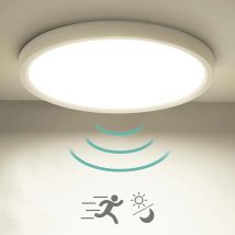 Lampada da soffitto a LED da 18 W con sensore di movimento radar, luce rotonda ultrasottile 4000 K per corridoio, scale, cucina, balcone, seminterrato