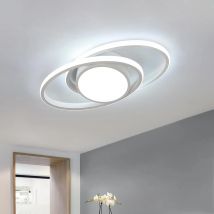 Luz de techo LED 39W 4385lm, lámpara de techo LED redonda doble, luces de techo LED luz blanca 6500K, lámpara de techo de dormitorio