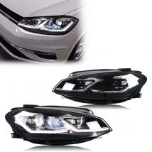 Fari a LED per Volkswagen VW Golf MK7.5 TSI TDI Variante alogena 2017-2020 [non adatto per GTI/GTD/Rline/MK7] Gruppo lampade anteriori