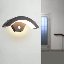 Nowoczesna lampa ścienna 24W z czujnikiem ruchu, 3000K czarna lampa ścienna z ciepłym światłem, zewnętrzna lampa wewnętrzna aplikacja