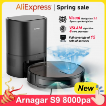 NUOVO Arnagar S9 Robot Aspirapolvere Auto Vuoto Raccolta Polvere Sweep Mop 3500Pa 2550mAh Controllo APP A Basso Rumore