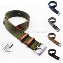 20mm 22mm Uhrenarmband für Seiko für Rolex Canvas Nylon Patch Lederarmband Armband für Hamilton für Omega Ersatzgürtel