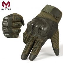 Guanti tattici a dita intere Outdoor Paintball Shooting Airsoft PU Leather Touch Screen Work equipaggiamento protettivo in gomma antiscivolo da uomo