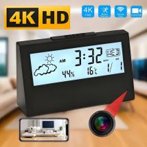4K WiFi Clock Camera with Motion Detection | Remote Live View via App | Home & Office Smart Security Recorder
