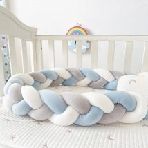 1M/2M/3M/4M  Baby Crib Bumper Protector Bed Braid Knot Cushion for Infant Kids Shares Toddler Baby Bed Bumpers in Crib Newborn