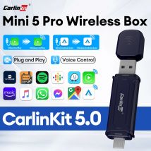 Mini 5 Pro CarlinKit 5.0, kabelloses Android Auto CarPlay, 2-in-1-USB-Adapter, Smart-KI-Box, schnelle Verbindung, Plug-and-Play, Online-Upgrade für Audi, Nissan, Toyota, Mazda, Haval, VW usw.