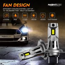 NIGHTEYE H7 LED 20000LM Fari Canbus Mini Size H7 Lampadine 60W 6500K Bianco Plug and Play Luci per auto con ventola Lampada automatica