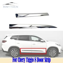 Für Chery Tiggo 8 2018 19 20 Chrom Vorne Hinten Tür Garnieren Streifen Anti-scratch Stoßstange Streifen Trim Protector