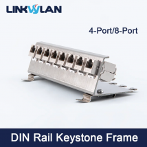 Linkwylan Keystone Frame Holder for DIN Rail Mounting Plate Electrical Distribution Box DIN-Rail Adapter 1/2/3/4/8-Ports