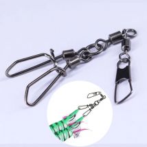 5pc perno girevole per gamberetti in legno a 3 vie Strong Pull anello a forma di otto connettore a perno rotante americano Luya accessorio per la pesca in barca