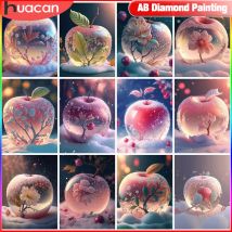 Huacan Cartoon Diamant Malerei Apfel Bild von Strass Winter 5d DIY Home dekorative Freund Geschenk