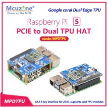 MPDTPU, Raspberry Pi 5 PCIE zu Dual TPU HAT, Google Coral Dual Edge TPU, M.2 E-KEY