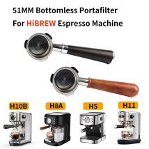 Portafiltro per caffè senza fondo a 3 orecchie da 51mm per HiBREW H10/H10B/H11/H8A/H5 filtro per caffè in acciaio inossidabile per macchina per caffè Espresso