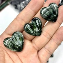 Russische Seraph init (Cinochlore) Stein perlen Herzform natürlichen Edelstein Schmuck Halskette Anhänger für Frauen für Männer Großhandel