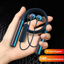 Cuffie senza fili Durata di 180 ore Cuffie per bassi Bluetooth con microfono Auricolari stereo con archetto da collo Auricolari sportivi per scheda TF