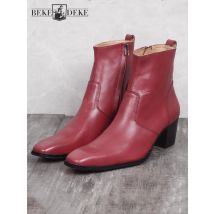 Moda primavera uomo stivali Chelsea in vera pelle cerniera laterale stile britannico scarpe alte Designer Street Punk stivaletti maschili