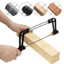 1 Set Aluminium-Klinkensäge mit Holzgriff, Holzbearbeitungs-Handsägewerkzeug mit Ersatzklingen, Schriftrolle für Holzbearbeitung, Holzbrett