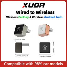XUDA 2in1 AI Smart Box Sistemi intelligenti per auto Wireless CarPlay Dongle Wireless Android Auto Adattatore per auto con CarPlay cablato
