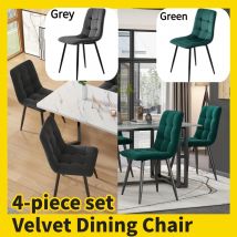 4 pz/set sedia da pranzo, sedie imbottite in velluto con schienale, piedini per sedie in metallo, sedia da pranzo, sedie da soggiorno