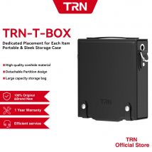 Estuche de Viaje para Auriculares Electrónicos TRN T-BOX, Bolsa de Almacenamiento Digital Multifuncional para Cables de Datos, Bolsa de Almacenamiento de Cuero Genuino