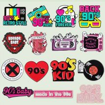Vintage Emaille-Pins im 80er- und 90er-Jahre-Stil, Retro-Radio-Kamera-TV-Broschen, Kragen- und Reversnadeln, Rucksack-Accessoires, Geschenk für Freunde