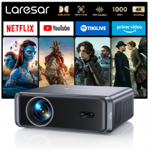 Proiettore Laresar A1 4K 1000ANSI Netflix ufficialmente nativo 1080P Android TV messa a fuoco automatica/Keystone WiFi6 BT5.2 Dolby Home Cinema