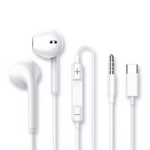 TypeC Wired Headphone Suitab For iPhone15 16 Earbuds Xiaomi 17 15 14 13 12 3.5MM AUX Redmi K40 Huawei Samsung Laptop With Mic