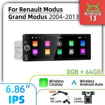 Per Renault Modus Grand Modus 2004-2013 1Din Android Radio Carplay Android Auto 6.86 "Schermo Stereo Auto Multimedia unità principale GPS