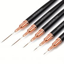5 stücke schwarze Nail Art Liner Pinsel Set Detailer Streifen Pinsel Blumenmalerei Zeichnung UV Gel Politur Malerei Maniküre Werkzeuge