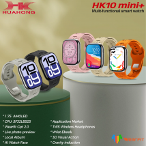 2025 Nuovo HK10 Mini Plus Smart Watch BT Chiama Uomo Donna Musica AI Album Navigazione 2.0 Rilevamento gravità 1.75 "AMOLED ChatGPT Menu 3D