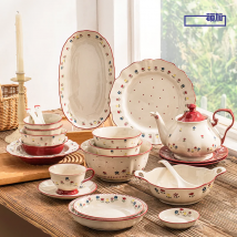 Hochwertiges Vintage-Keramikgeschirr, Keramik-Suppenschüssel, Salat, Nudelteller, mikrowellengeeignet, bunte Keramikteller, Schüsselset