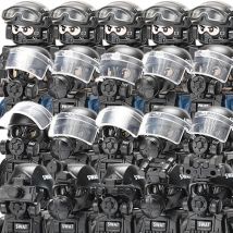 City Police China Special Forces Building Blocks Assault Soldier SWAT Figures Gas Defense Mask Military Weapons Bricks Toys Kids