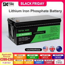 Batteria al litio DATOUBOSS 12V 200AH Capacità nominale Batteria LiFePO4 da 2560 W con ciclo profondo ricaricabile portatile solare BMS